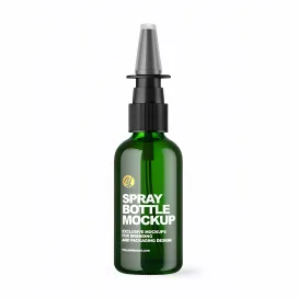 Green Glass Nasal Spray Bottle